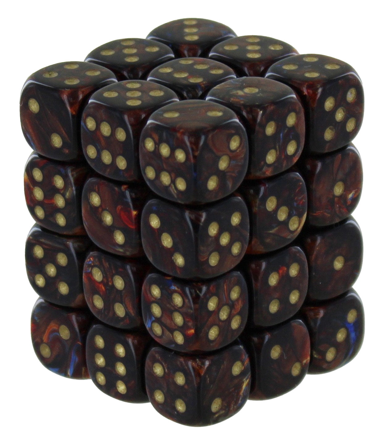 Chessex DND Dice Set – 12 D6 Dice In Pop Art & Red, 16mm With Pips, For Dungeons & Dragons & RPGs