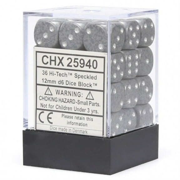 DND Dice Set-Chessex D&D Dice-12mm Speckled Hi-Tech Plastic Polyhedral Dice Set-Dungeons and Dragons Dice Includes 36 Dice  D6, Various (CHX25940)