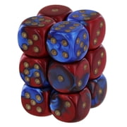 DND Dice Set-Chessex D&D Dice-16mm Gemini Blue, Red, and Gold Plastic Polyhedral Dice Set-Dungeons and Dragons Dice Includes 12 Dice   D6