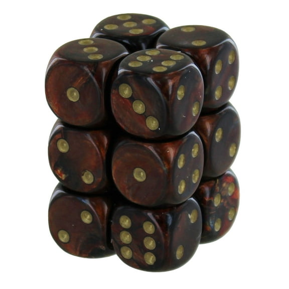 DND Dice Set - Chessex D&D Dice - 16mm Scarab Blue Blood & Gold Plastic Polyhedral Dice Set-Dungeons and Dragons Dice Includes 12 Dice – D6, Various (CHX27619)