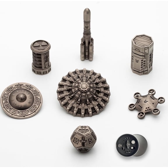 UFO, Mars Element, Metal, DND Polyhedral Dice, Zinc Alloy