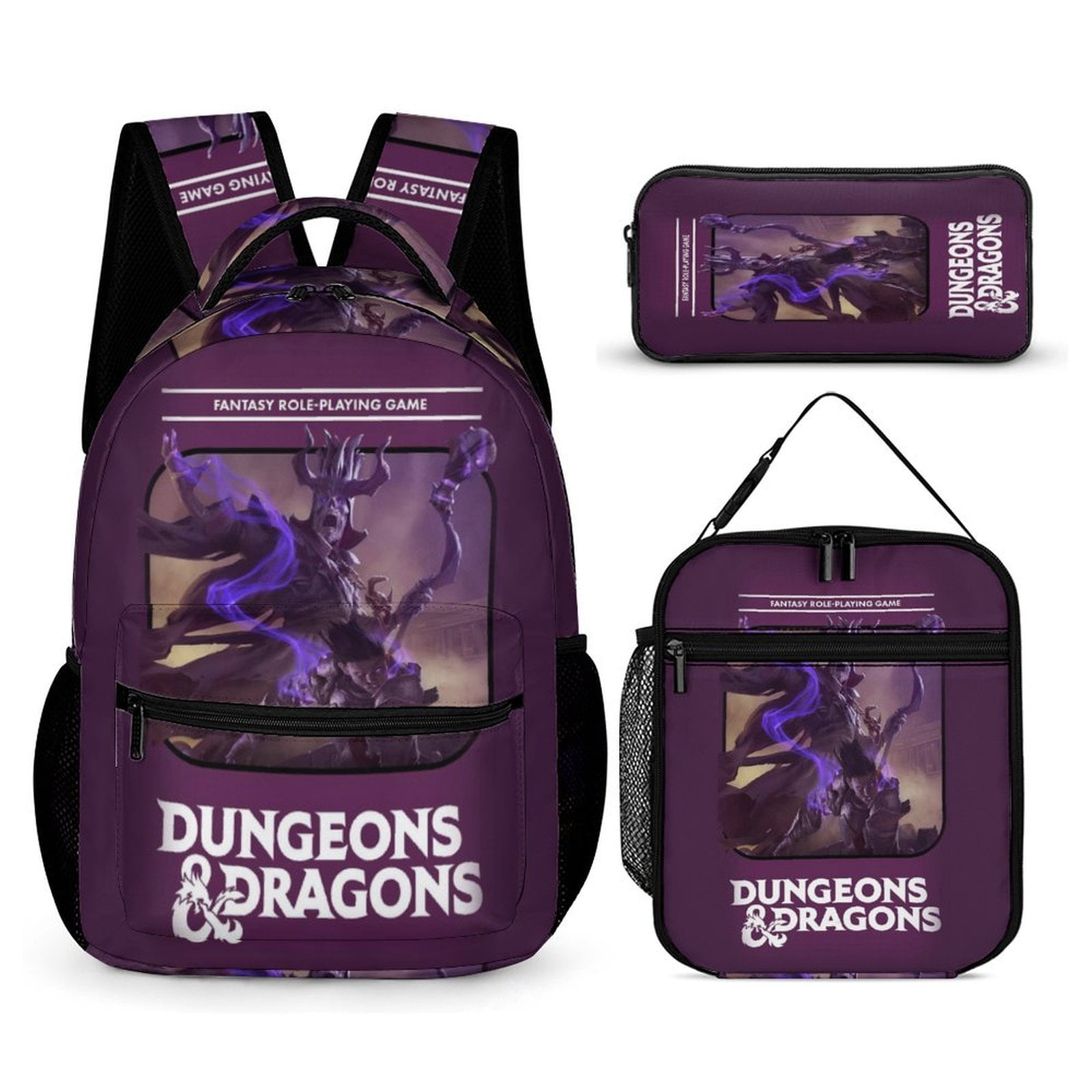 DND Dungeons And Dragons Backpack with Lunch Box Pencil Case Cute ...