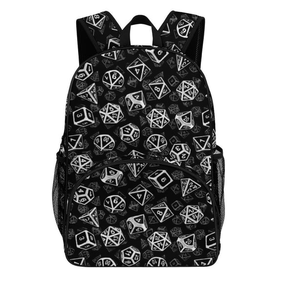 DND Dungeons And Dragons Backpack with Pocket Cartoon Print for Travel Daily Use Lightweight Bookbag Hiking Backpack 17.3in