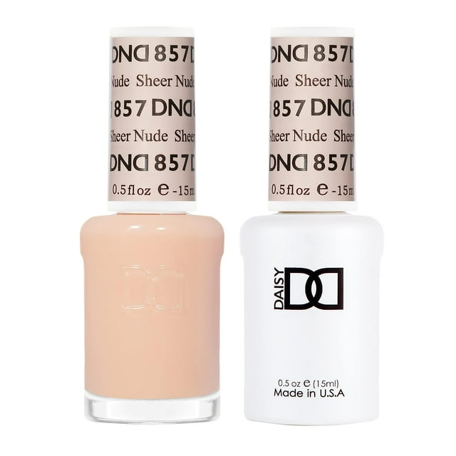 DND Duo Set 1 each of Gel Polish and Nail Polish, 857 Sheer Nude, 0.5