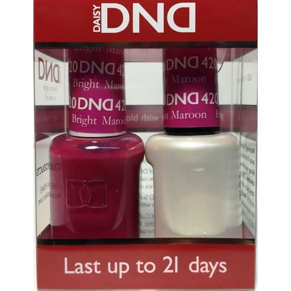 DND Duo Soak off Gel & Matching nail polish - #420 BRIGHT MAROON