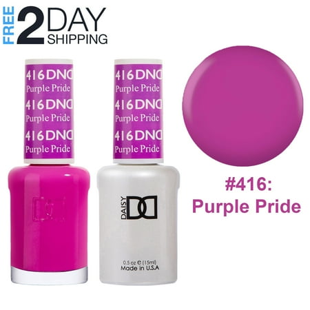 DND Gel Nail Polish & Nail Lacquer Set Soak Off Duo Set - #416 Purple Pride, 0.5 oz