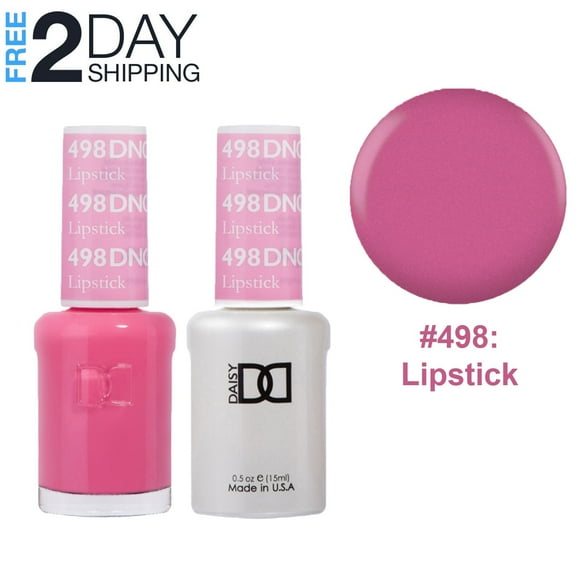 DND Gel Nail Polish & Nail Lacquer Set Soak Off Duo Set - #498 Lipstick, 0.5 oz