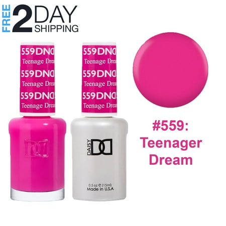 DND Gel Nail Polish & Nail Lacquer Set Soak Off Duo Set - #559 Teenager Dream, 0.5 oz