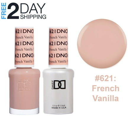 DND Gel Nail Polish & Nail Lacquer Set Soak Off Duo Set - #621 French Vanilla, 0.5 oz