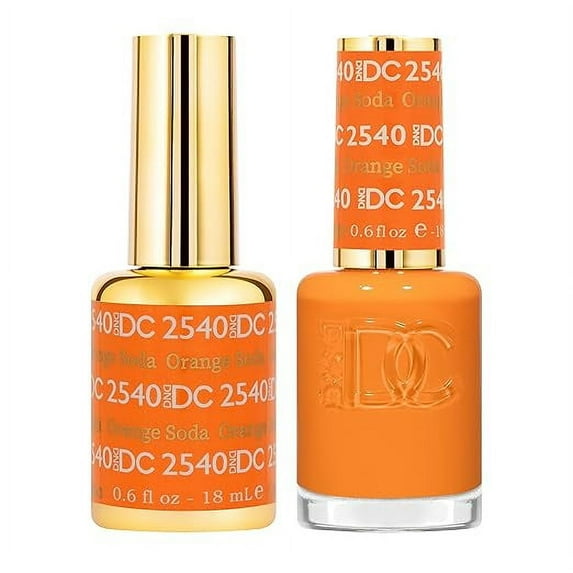 DND Gel Polish Set - 1 each of Gel Polish and Nail Polish, 2540 Orange Soda, 0.5 Fl Oz