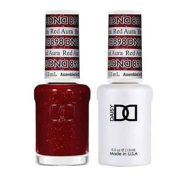 DND Duo Set - 1 each of Gel Polish and Nail Polish, 898 Red Aura, 0.5 Fl Oz