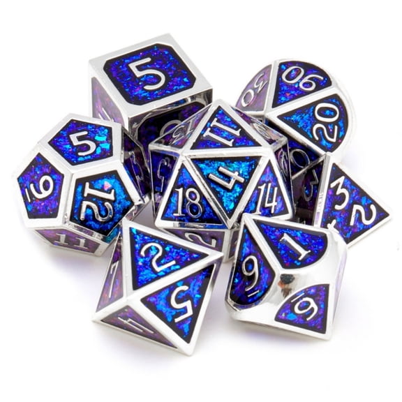 DND Metal Dice 7-Piece Set for Dungeons and Dragons DND 5e RPG Gift, Board Game Tabletop Role Playing Dice Game, Birthday Gift, Christmas, Thanksgiving, Halloween