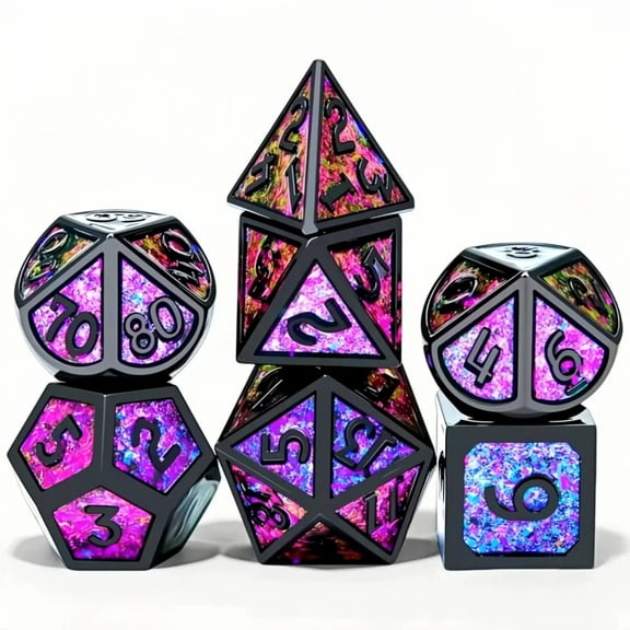 DND Metal  Dice 7-Piece Set for Dungeons and Dragons DND 5e RPG Gift, Board Game Tabletop Role Playing Dice Game, Birthday Gift, Christmas, Thanksgiving, Halloween