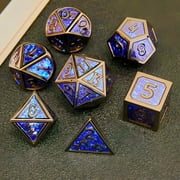 DND Metal Dice Set 7 pieces, a multi-faceted dice set for the role-playing game Dungeons and Dragons and board game.
