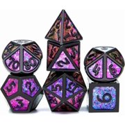 The DND Metal Polyhedral Dice Set, a 7-piece set, is perfect for Dungeons and Dragons role-playing board games and makes a wonderful holiday party gift and decoration.