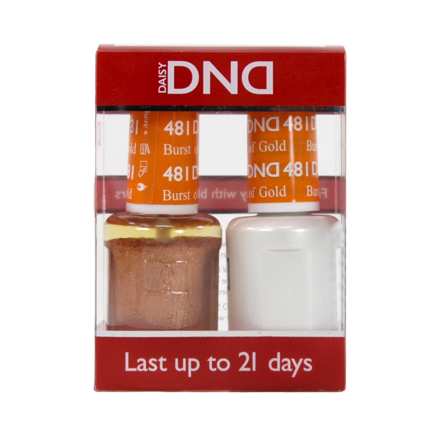 Daisy DND Nail Polish Gel, Matching Lacquer Set, 481 Burst Of Gold