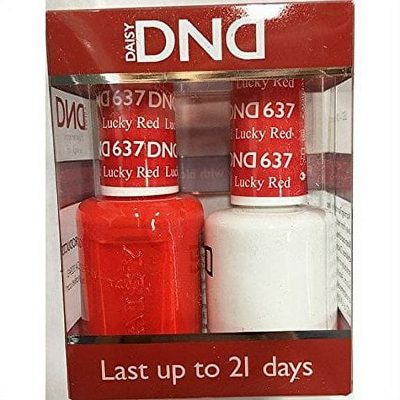 DND Nail Polish Gel & Matching Lacquer Set (637 - Lucky Red)