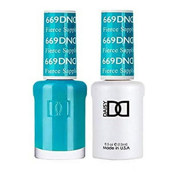 DND Nail Polish Gel & Matching Lacquer Set - 669 FIERCE SAPPHIRE