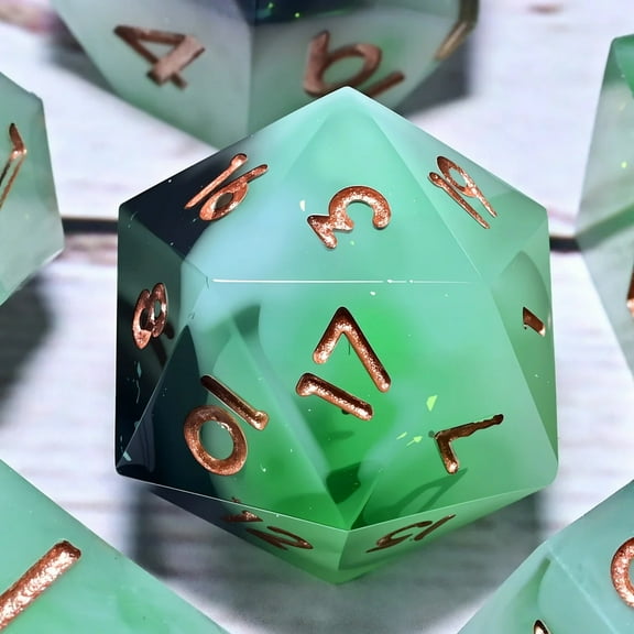 DND Resin Dice 7-Piece Set for Dungeons and Dragons DND 5e RPG Gift, Board Game Tabletop Role Playing Dice Game, Birthday Gift, Christmas, Thanksgiving, Halloween