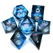 DND Resin Dice 7-Piece Set for Dungeons and Dragons DND 5e RPG Gift, Board Game Tabletop Role Playing Dice Game, Birthday Gift, Christmas, Thanksgiving, Halloween