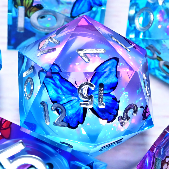 DND Resin Dice 7-Piece Set for Dungeons and Dragons DND 5e RPG Gift, Board Game Tabletop Role Playing Dice Game, Birthday Gift, Christmas, Thanksgiving, Halloween