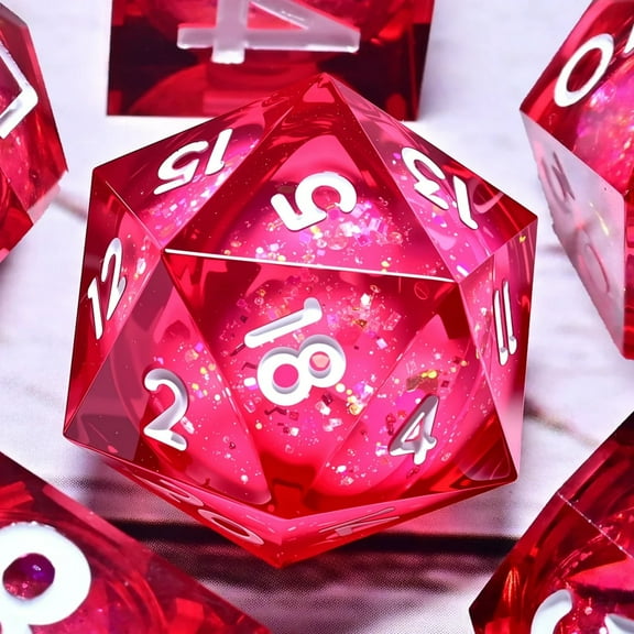 DND Resin Dice 7-Piece Set for Dungeons and Dragons DND 5e RPG Gift, Board Game Tabletop Role Playing Dice Game, Birthday Gift, Christmas, Thanksgiving, Halloween