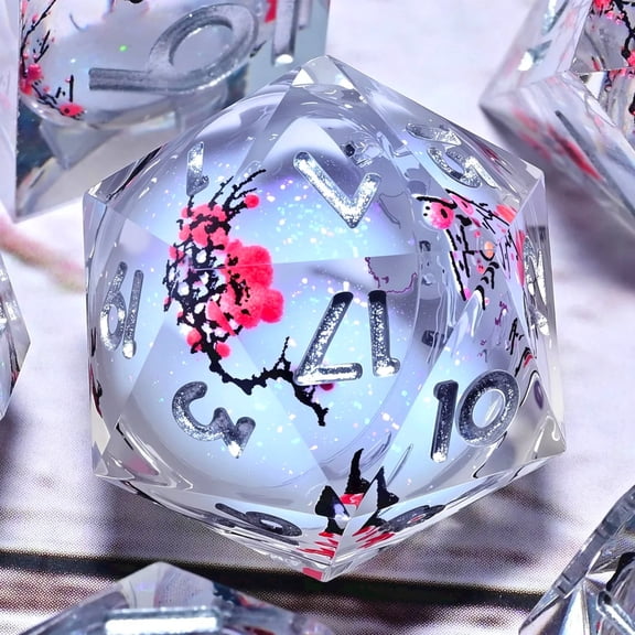 DND Resin Dice 7-Piece Set for Dungeons and Dragons DND 5e RPG Gift, Board Game Tabletop Role Playing Dice Game, Birthday Gift, Christmas, Thanksgiving, Halloween
