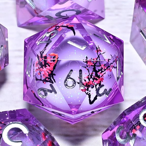 DND Resin Dice 7-Piece Set for Dungeons and Dragons DND 5e RPG Gift, Board Game Tabletop Role Playing Dice Game, Birthday Gift, Christmas, Thanksgiving, Halloween