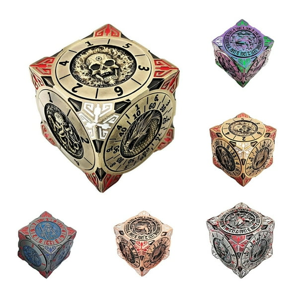 DND Spinner Dice - 7-in-1 Metal Set in Luxury Gift Box | 3D Dragon Design Fantasy RPG Polyhedral Dice for Dungeons and Dragons | Premium Spinner Gift