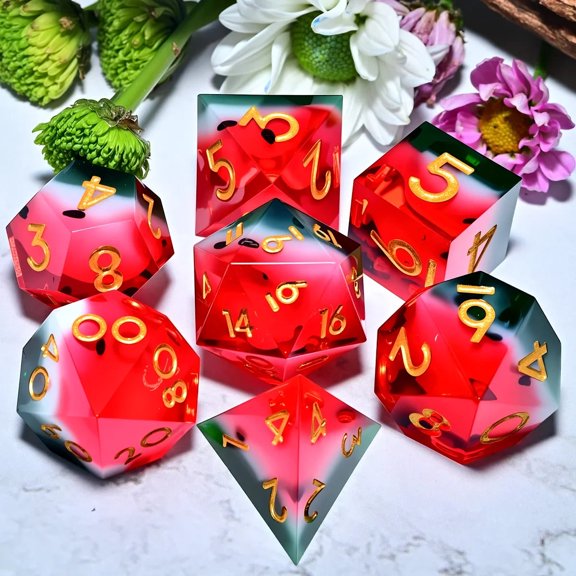 DND resin Polyhedral Dice Set, a 7-piece set, is perfect for Dungeons and Dragons role-playing board games and makes a wonderful holiday party gift and decoration.