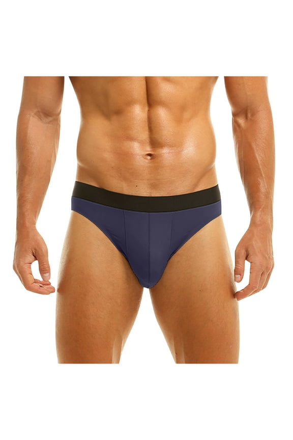 Men's Athletic Jock Strap Briefs Male Supporters Underwear Jockstrap Dark Blue L