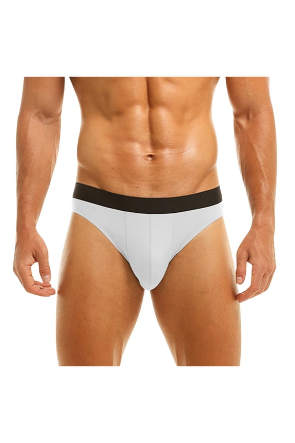 Men's Athletic Jock Strap Briefs Male Supporters Underwear Jockstrap White L