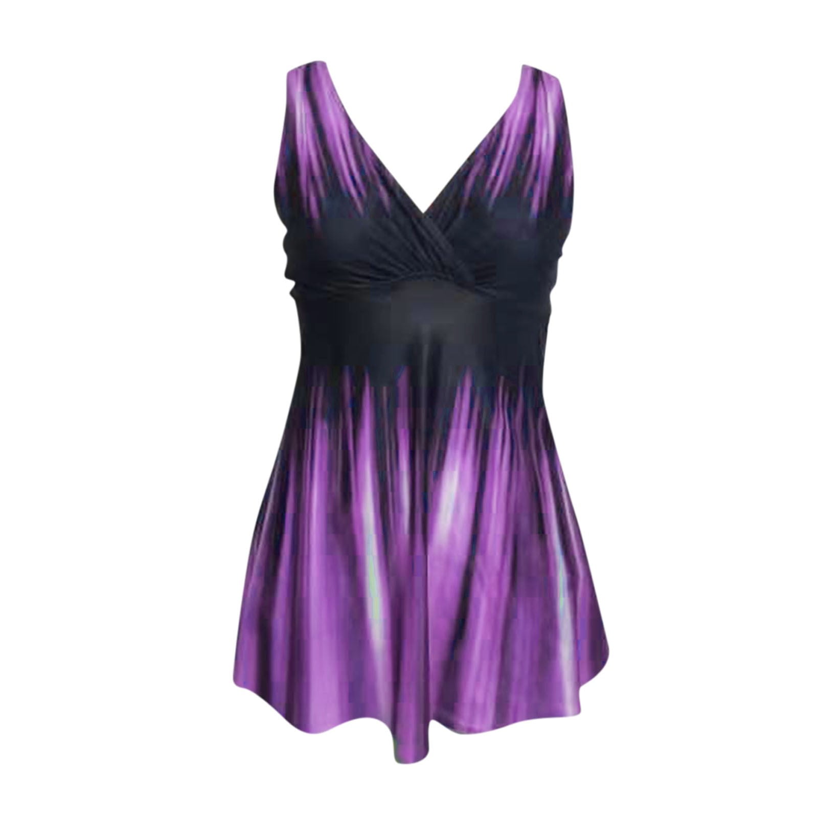 DNDKILG Plus Size Tankini Swimsuits for Women High Waisted V Neck Tank