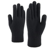 DNDKILG Warm Texting Touch Screen Gloves for Women Fleece Lined Winter Cold Weather Glove Black One Size