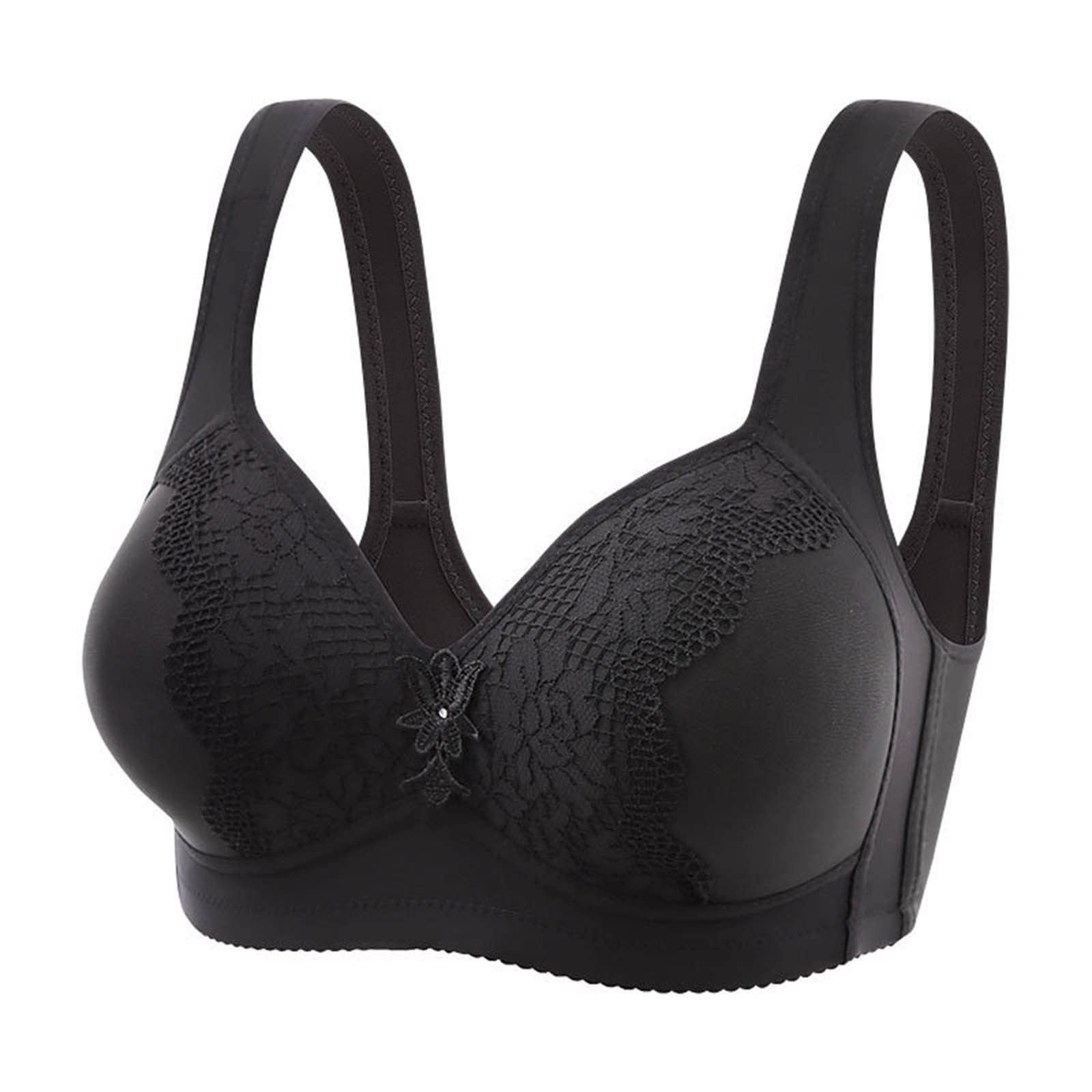 Womens Seamless Full Coverage Comfy Wirefree Bra Push Up Bras for Women  Push Up Black M 