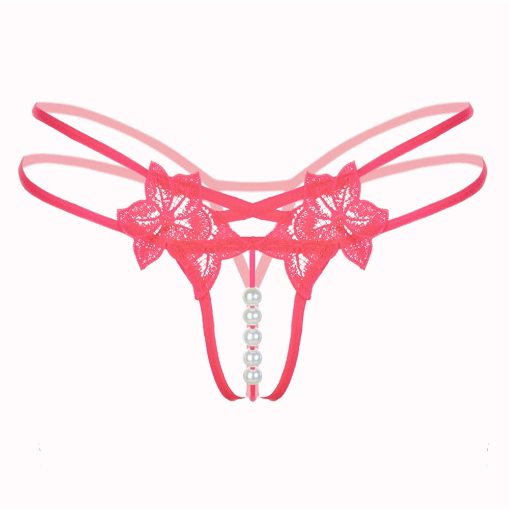 Women's Sexy Panties,Lace Thongs G-String with Pearls Ball 