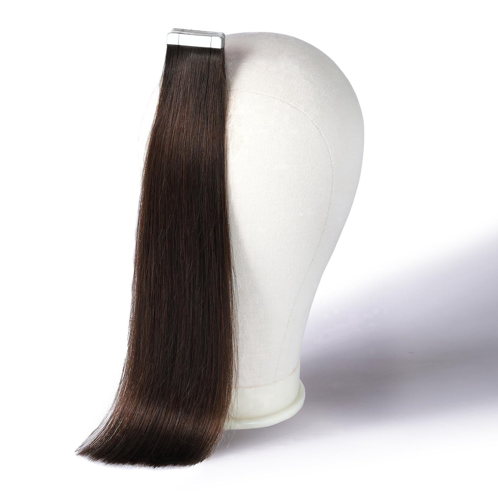 DNE Tape in Hair Extensions Real Human Hair 14 inches 20Pcs/40g/Pack Seamless #2 Dark Brown Dark Color Straight Invisible Double Sided Tape in Hair Extensions for Women/Girls