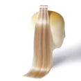 thumbnail image 1 of DNE Tape in Hair Extensions Real Human Hair 16 inches 20Pcs/40g/Pack Seamless #27/613 Light Color Straight Invisible Double Sided Tape in Hair Extensions for Women/Girls Can Bleached and Curl, 1 of 5