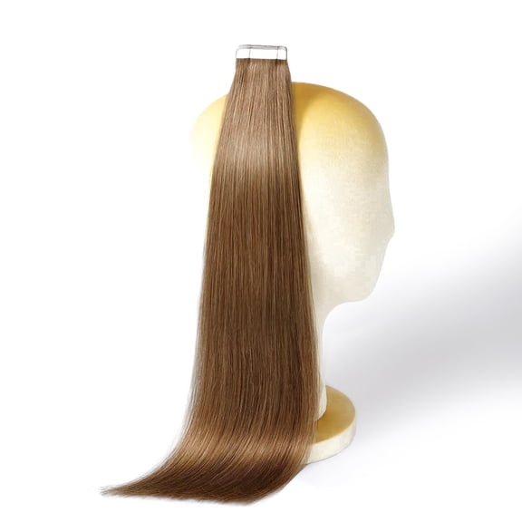 DNE Tape in Human Hair Extensions 18 Inch 20Pcs/50g/Pack Seamless Invisible Tape Extensions for Women #M4/27Chocolate Brown to Honey Blonde