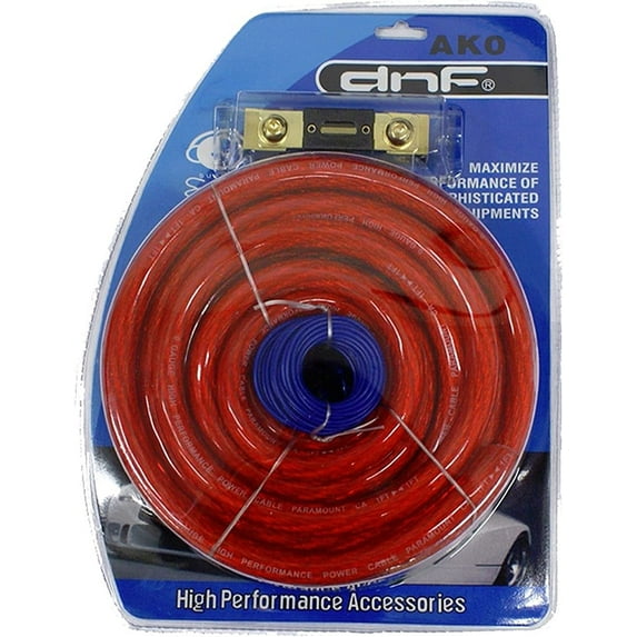 DNF 0 Gauge Red Complete Audio Kit Complete Amplifier Amp Installation Kit 6000W