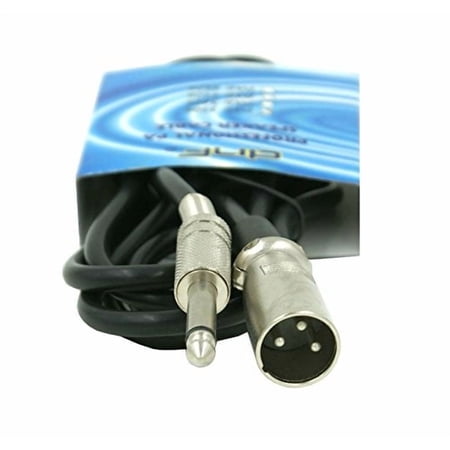 DNF 1 Pack 6 FT 3 Pin Male To 1/4" Mono Plug Shielded Microphone Audio Cable