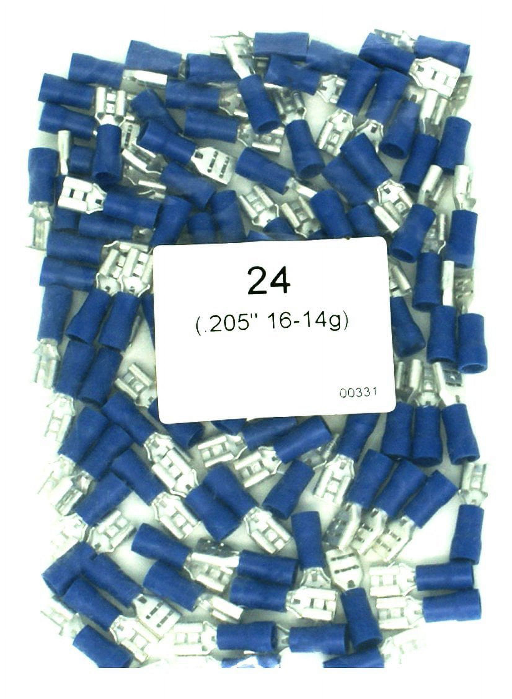 DNF(100 Pack) Blue Vinyl 1614 Gauge Female Quick Disconnect Wire