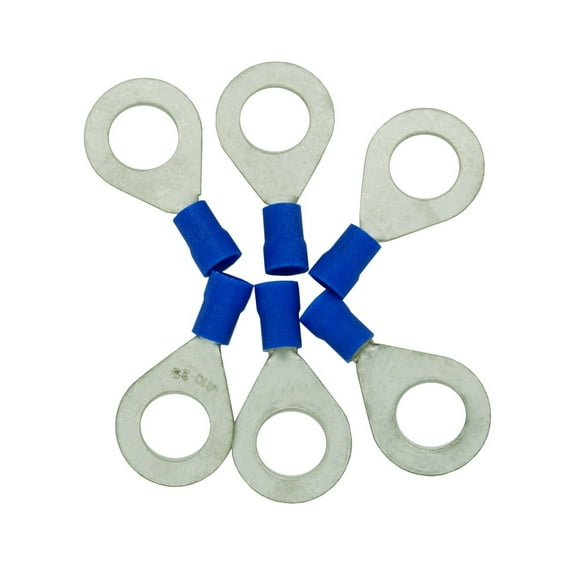 DNF 100 Pack Copper 16-14 Gauge Blue Ring Terminals Electrical Wire Connectors 5/16"