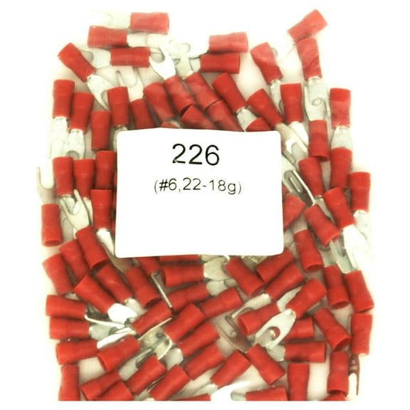 DNF 100 Pack Copper 22-18 Gauge Red Spade Electrical Terminals #6