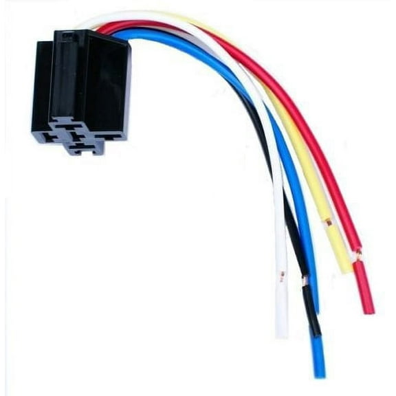 DNF (50 PACK) 12V DC 30/40 AMP BOSCH STYLE RELAY SOCKET SPDT + 100% COPPER WIRES, Wire Length 5"