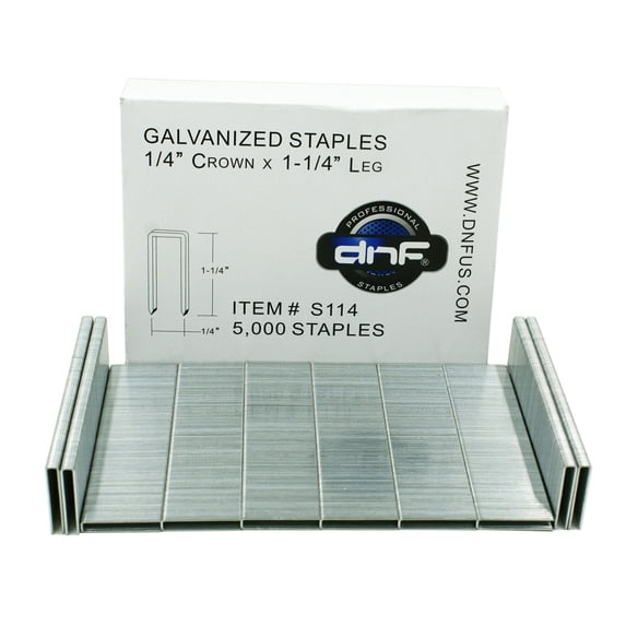 DNF Galvanized Staples 1/4" Crown 1-1/8" Leg (30,000 pcs)