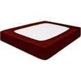 thumbnail image 1 of DNG Creations 1 Piece Box Spring Cover 100% Egyptian Cotton Wrap Around 4 Sides for Hotel & Home, Fits Box Springs up to 10 Inch Deep Pocket ( Solid Burgundy - Twin ), 1 of 7