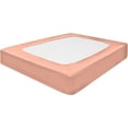 thumbnail image 1 of DNG Creations 1 Piece Box Spring Cover 100% Egyptian Cotton Wrap Around 4 Sides for Hotel & Home, Fits Box Springs up to 10 Inch Deep Pocket ( Solid Peach - Olympic Queen ), 1 of 7