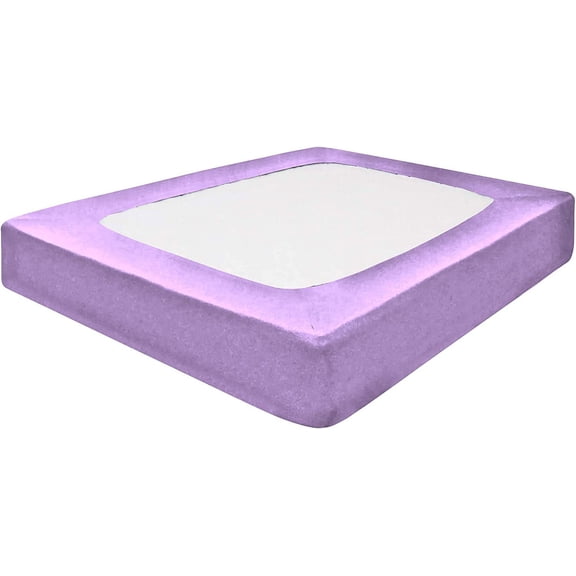 DNG Creations 1 Piece Box Spring Cover 100% Egyptian Cotton Wrap Around 4 Sides for Hotel & Home, Fits Box Springs up to 12 Inch Deep Pocket ( Solid Lilac - Full )