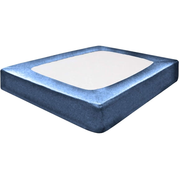 DNG Creations 1 Piece Box Spring Cover 100% Egyptian Cotton Wrap Around 4 Sides for Hotel & Home, Fits Box Springs up to 12 Inch Deep Pocket ( Solid Medium Blue - Twin XL )